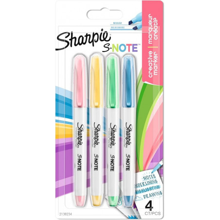SHARPIE FINE S NOTE MARKER PASTEL X4