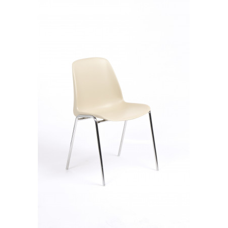 CHARLOTTE CHAIR BEIGE CHROME FEET