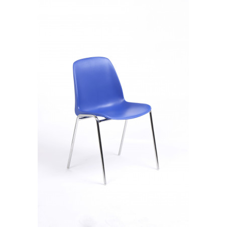 CHARLOTTE CHAIR BLUE CHROME FEET