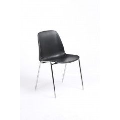 CHARLOTTE CHAIR BLACK CHROME FEET