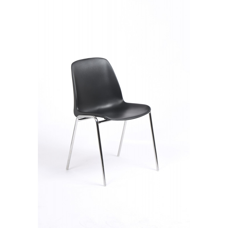 VISITOR CHAIR - Model CHARLOTTE - Black Chrome Feet