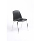 VISITOR CHAIR - Model CHARLOTTE - Black Chrome Feet