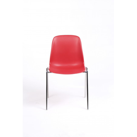 CHARLOTTE CHAIR RED CHROME FEET