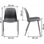 VISITOR CHAIR - Model CHARLOTTE - Red Chrome Feet