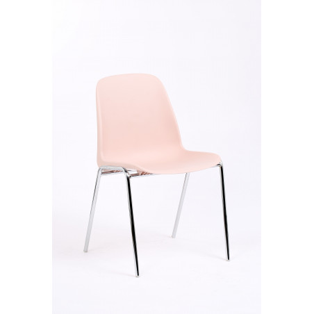 CHARLOTTE CHAIR PASTEL PINK CHROME FEET