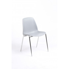 CHARLOTTE CHAIR GREY CHROME FEET