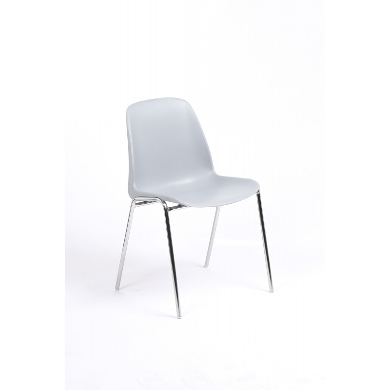 VISITOR CHAIR - Model CHARLOTTE - Grey Chrome Feet