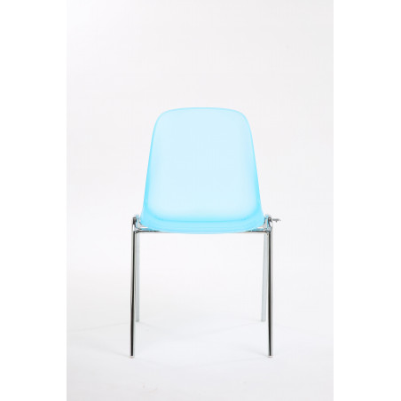 CHARLOTTE CHAIR FROSTED BLUE CHROME FEET