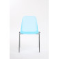 VISITOR CHAIR - Model CHARLOTTE - Frosted Blue Chrome Feet