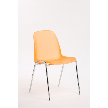 CHARLOTTE CHAIR FROSTED ORANGE CHROME FEET