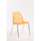 VISITOR CHAIR - Model CHARLOTTE - Frosted Orange Chrome Feet