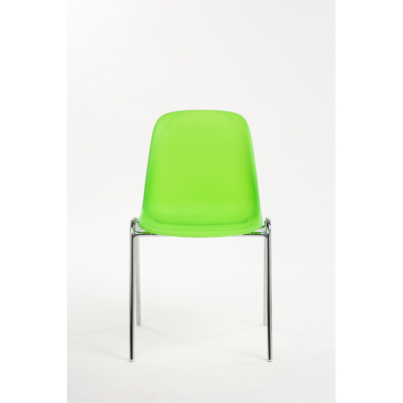 VISITOR CHAIR - Model CHARLOTTE - Frosted Green Chrome Feet
