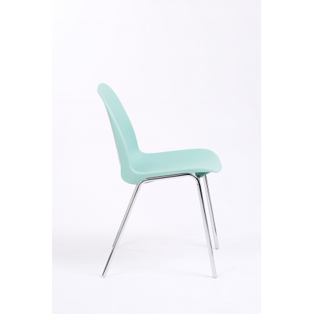 CHARLOTTE CHAIR AQUA GREEN CHROME FEET