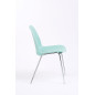 VISITOR CHAIR - Model CHARLOTTE - Aqua Green Chrome Feet