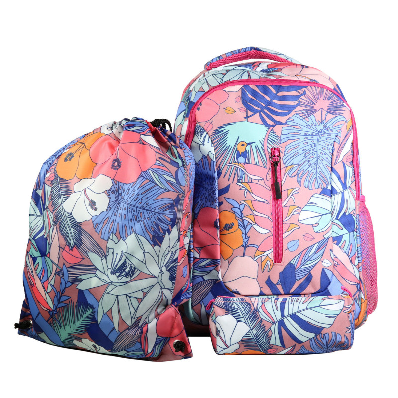 SET OF BACKPACK + PC + GYMBAG MULTICOLOR