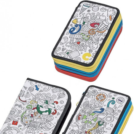 CARIOCA FULL PENCIL CASE COLOR 3 ZIP