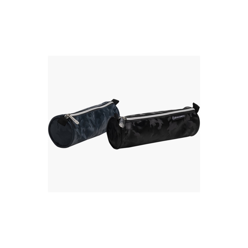 EXA CAMO ROUND PENCIL CASE BLACK OR BLUE