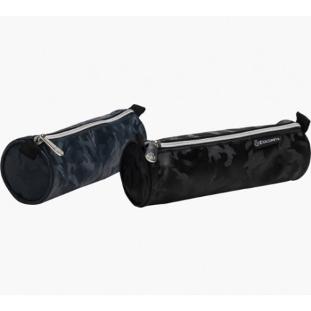 EXA CAMO ROUND PENCIL CASE BLACK OR BLUE