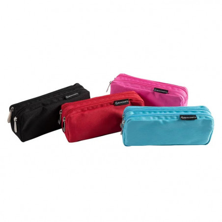 EXA 2 ZIP PENCIL CASE ASSORTED COLOR