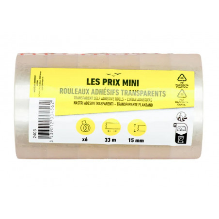MINI PRICE PACK OF 6 ADHESIVE TAPE 15X33cm