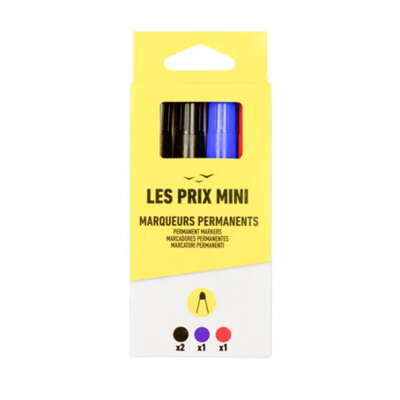 MINI PRICE PACK OF 4 PERM WIDE MARKERS