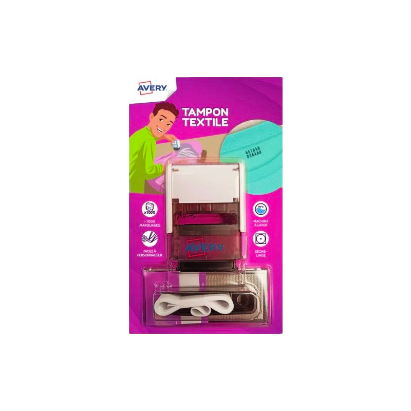 AVERY - Washable Textile Stamps for Clothes - Personalised with 288 Characters