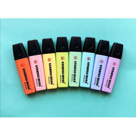 HIGHLIGHTER BOSS PASTEL COLORS PACK X8