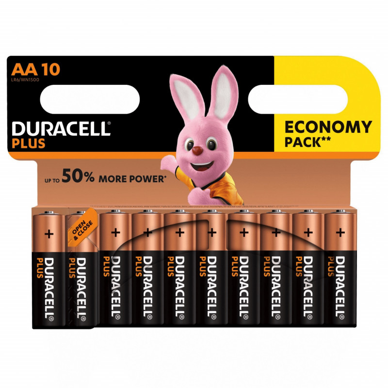DURACELL PLUS AA'S PACK OF 10