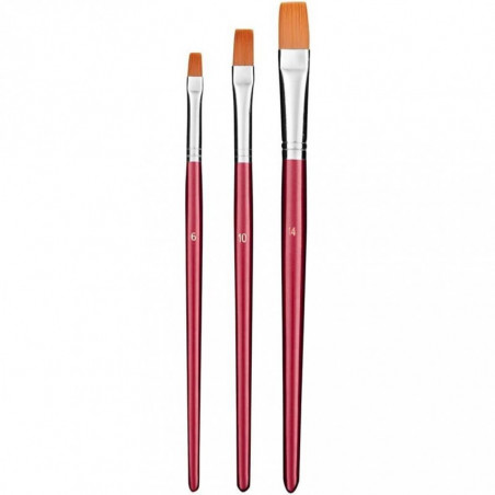 Wonday set x3 paint brushes flat
