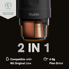 Outin Nano Portable electric Espresso Machine Space Grey