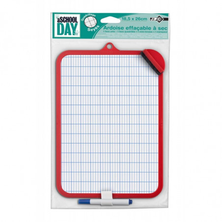JPC - Whiteboard + Marker + Brush - 185 x 260 mm RED