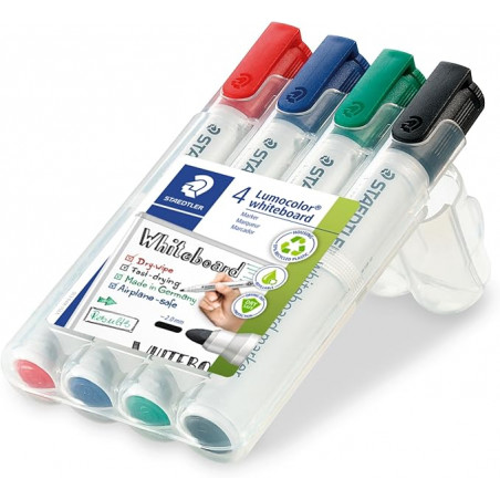 Staedtler Lumocolor marker Black, Blue, Green, Red Bullet tip 4 pc(s)