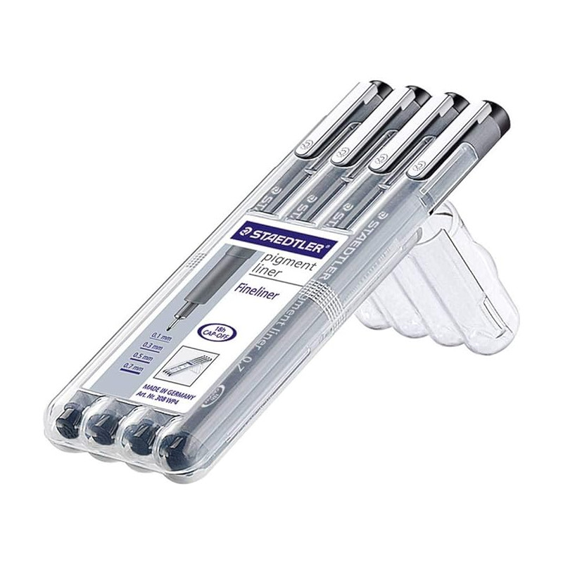 Staedtler - Pigment Liner Black Set x4 Sizes