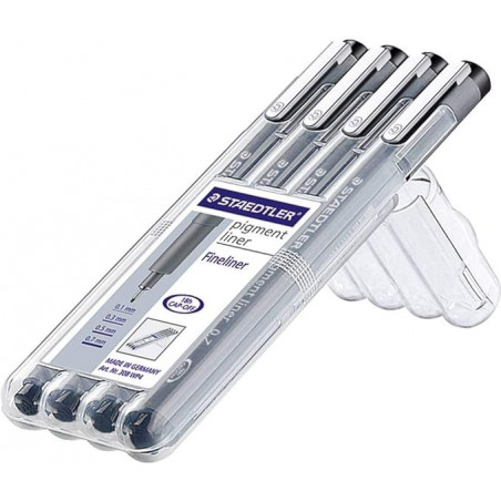 Pack of 4 Pigment liner Black in 4 different Sizes