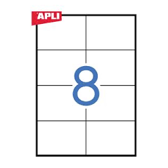 APLI - Permamnent labels white x8 ADHESIVE