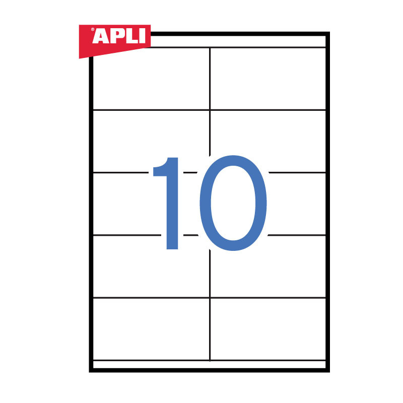 APLI - Permanent Adhesive Labels White x 10