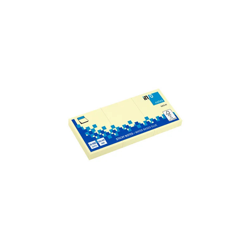 VIQ - Sticky Notes Yellow 4x3 Pads 50x40mm