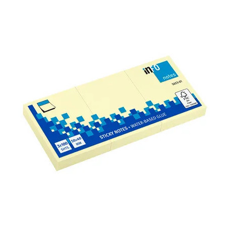 VIQ - Sticky Notes Yellow 4x3 Pads 50x40mm