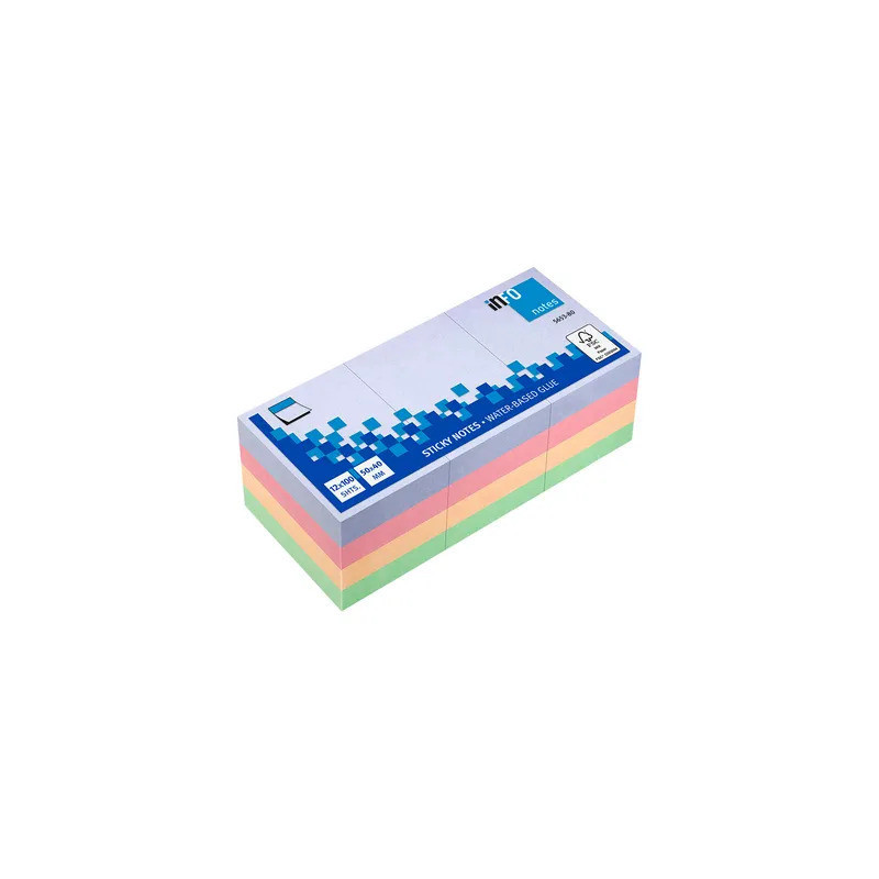 VIQ - Sticky Notes Ass. Color Pastel4x3 Pads 50x40mm