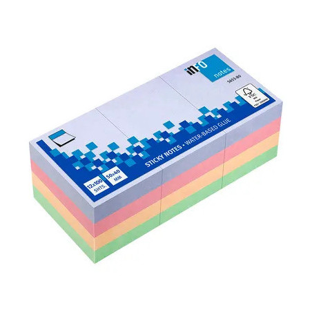 VIQ - Sticky Notes Ass. Color Pastel4x3 Pads 50x40mm