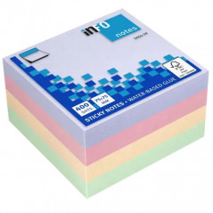 VIQ - Sticky Notes Ass. Color Block Cube Harmony 75x75mm
