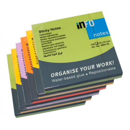 VIQ - Sticky Notes Ass. Color Spring 6 Pads 75x75mm