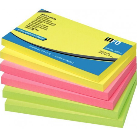 VIQ - Sticky Notes Ass. Color Block Cube Fluo 125x75mm