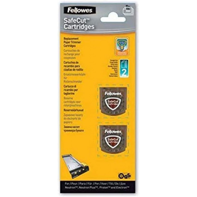 FELLOWES - Safecut Cartridges Straight Cut x2