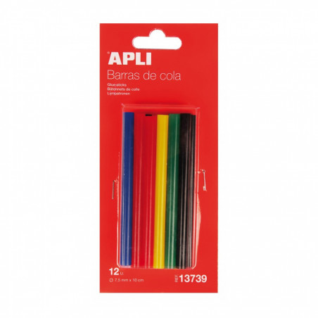 APLI - Glue Gun Refill 7.5MM Ass. Color X12