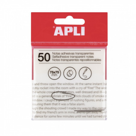 APLI - Sticky Note Transparent x50