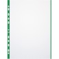 ELBA - Punched Plastic Pocket A4 Green Border x10