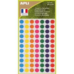 APLI - Recycled Round Adhesive Assorted Color Ø8mm