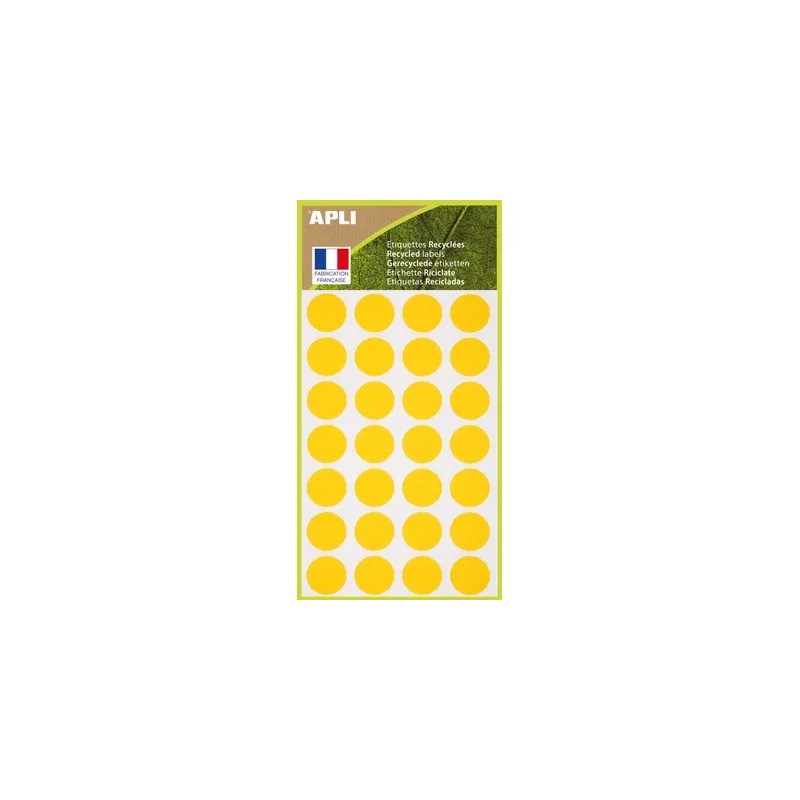 APLI - Recycled Round Adhesive Yellow Ø15mm