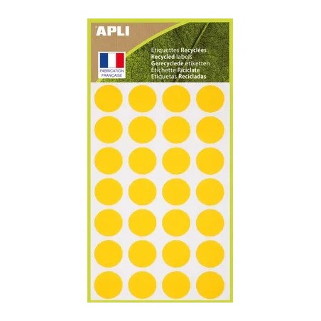 APLI - Recycled Round Adhesive Yellow Ø15mm